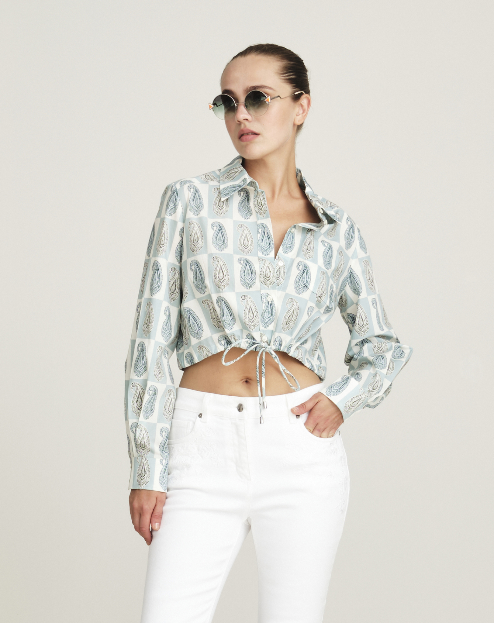 Etro - Floral Paisley Print Cropped Shirt IT42